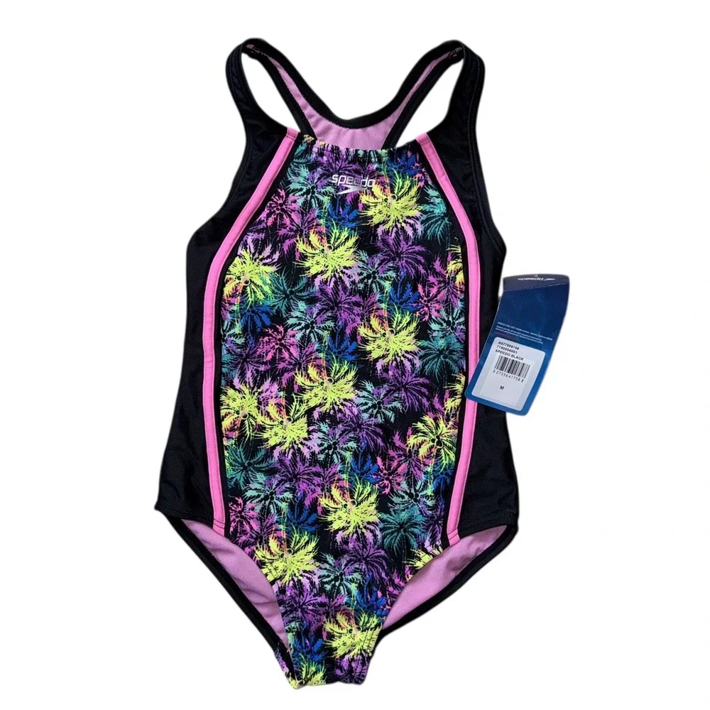 Speedo Girls‎ Size Medium Racerback Swimsuit UPF Protection NWT